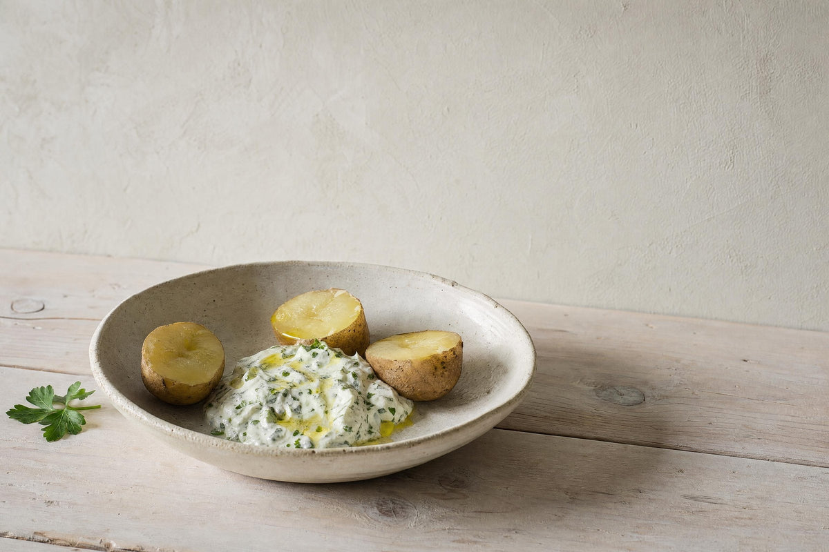 Pellkartoffeln mit Quark und Leinöl