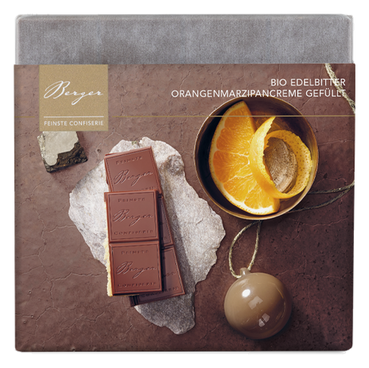 Bio Edelbitter Orange-Marzipan gefüllt – Berger Confiserie