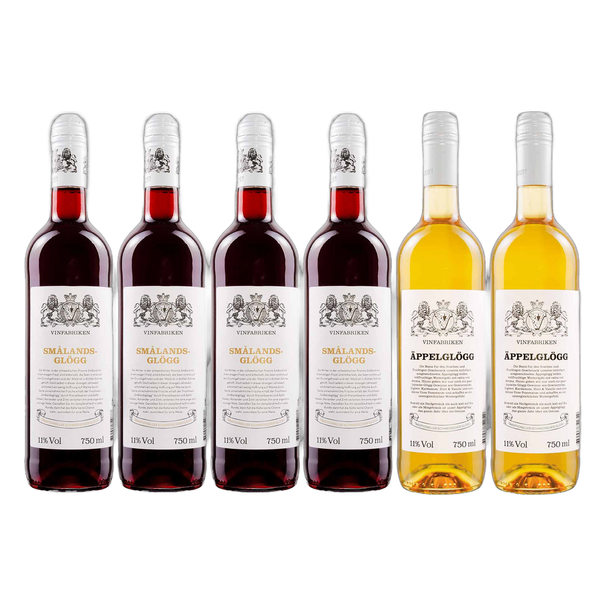 Vinfabriken Glögg Probierpaket: 4 × Smålands Glögg, 2 × Äppelglögg