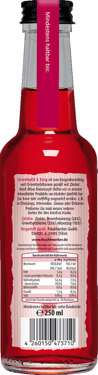 Granatapfel & Essig von Fruchtwerker – Serviervorschlag 1