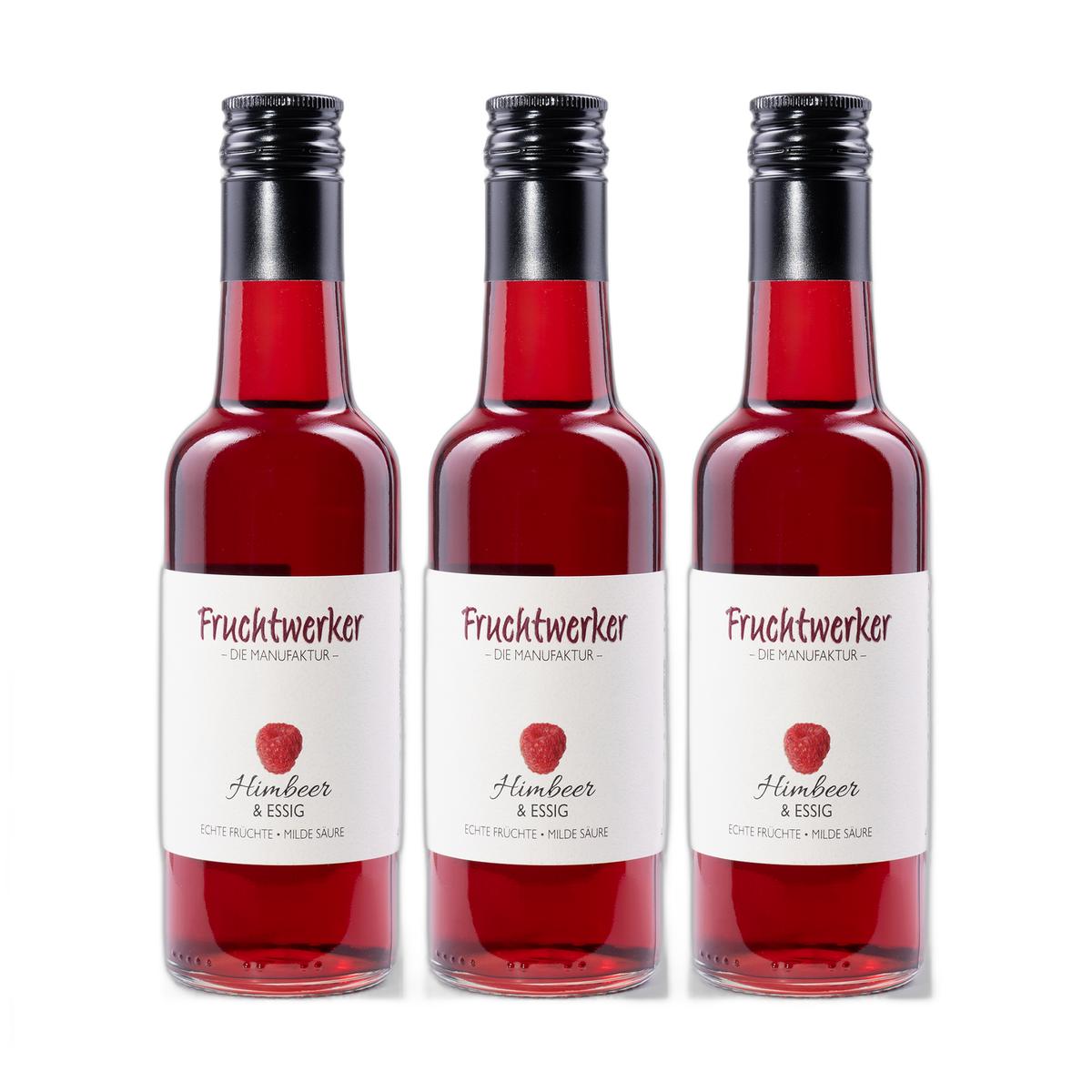 Himbeer & Essig von Fruchtwerker – 3er-Set, 3 × 250 ml