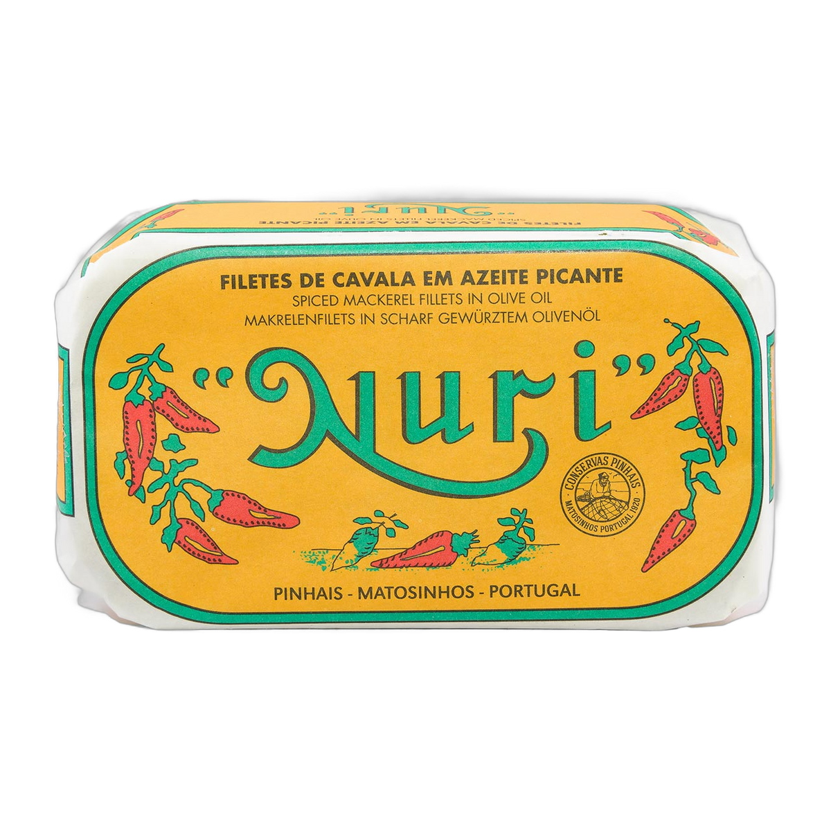 Makrelenfilets in scharfem Olivenöl von NURI – 125 g Dose