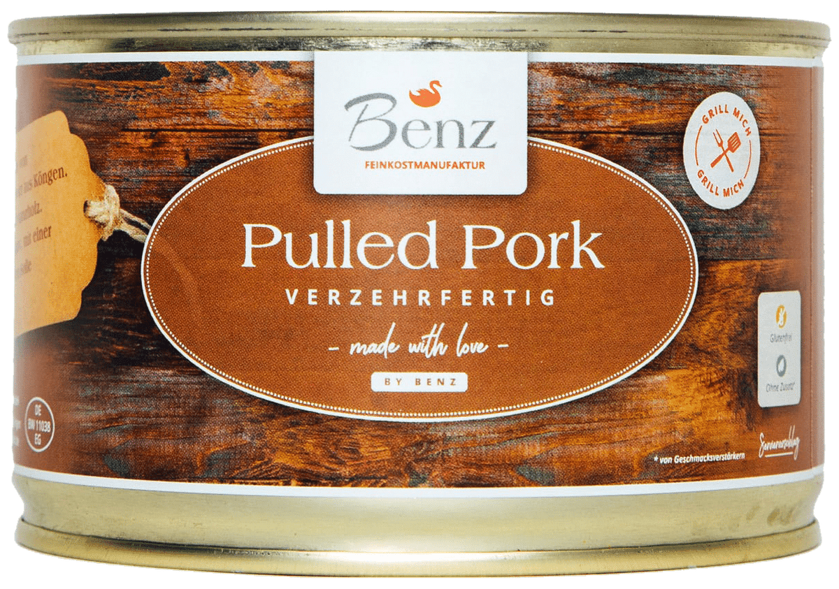 Pulled Pork von Benz Feinkostmanufaktur – 400 g Dose