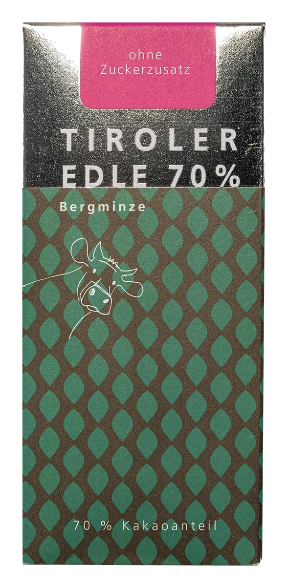 Tiroler Edle Purissima Maxima Bergminze Kakaotafel 70 %