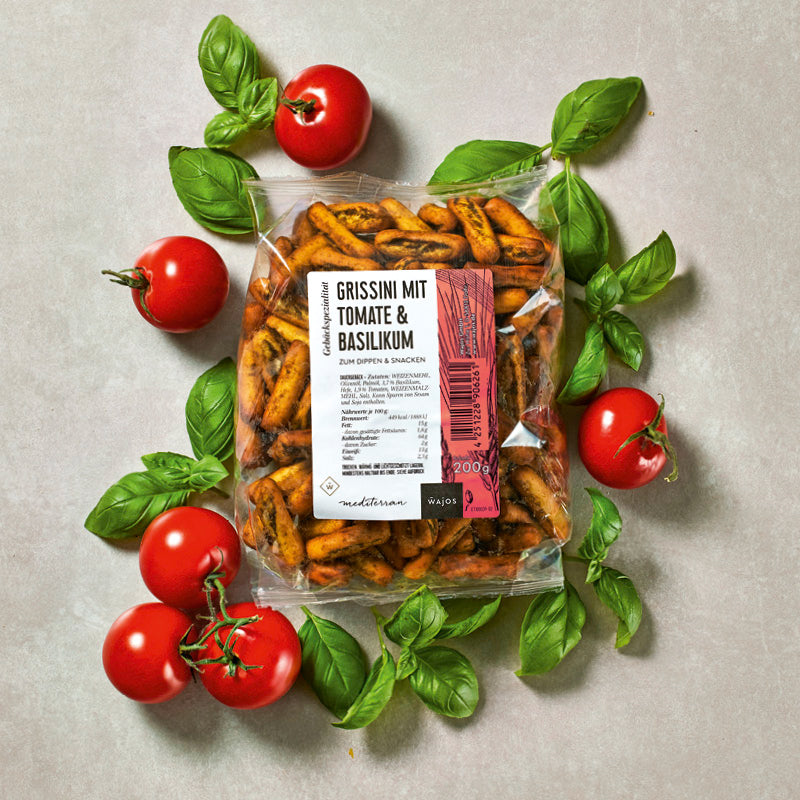 Wajos Grissini mit Tomate-Basilikum